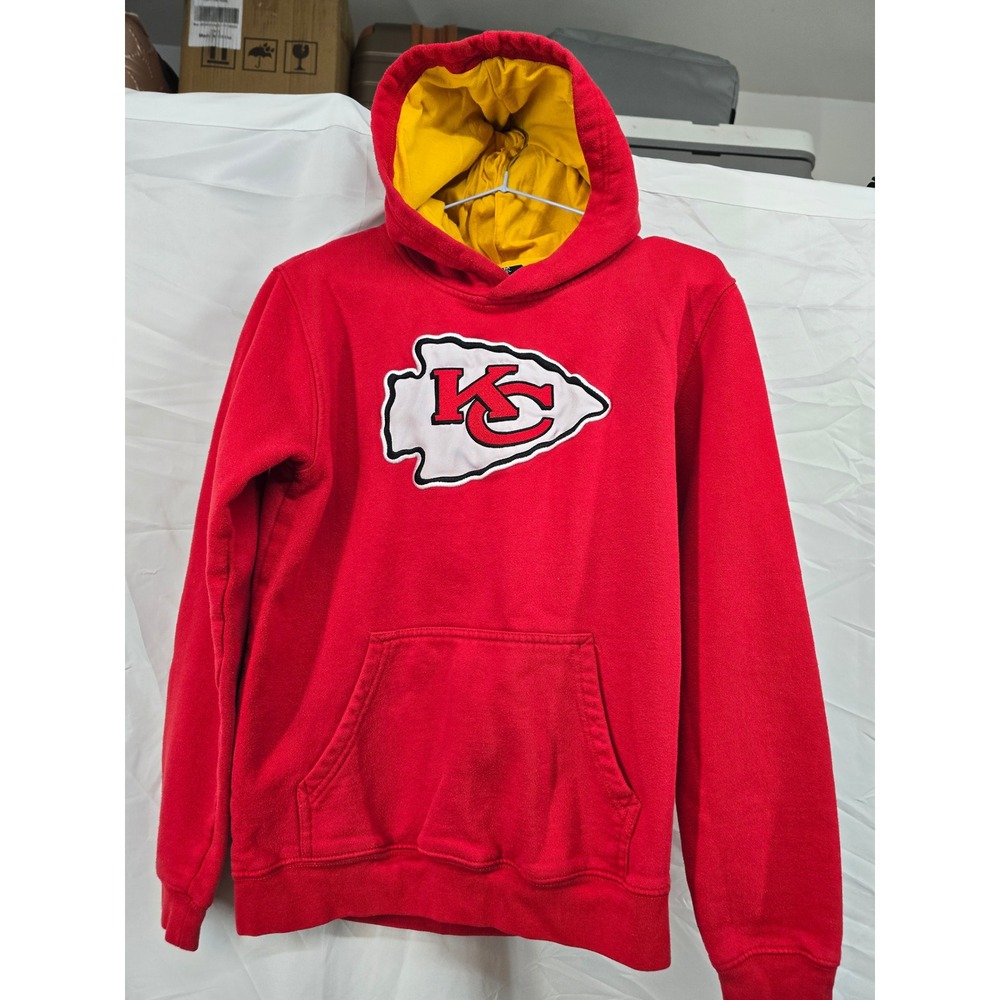 Youth Kansas City Chiefs NFL Team Apparel Red Hoodie KC Logo Sweatshirt XL